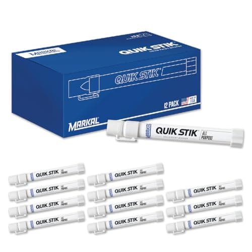 Markal 61051 Quik Stik Twist LongLasting Solid Paint Marker White Pack of 12