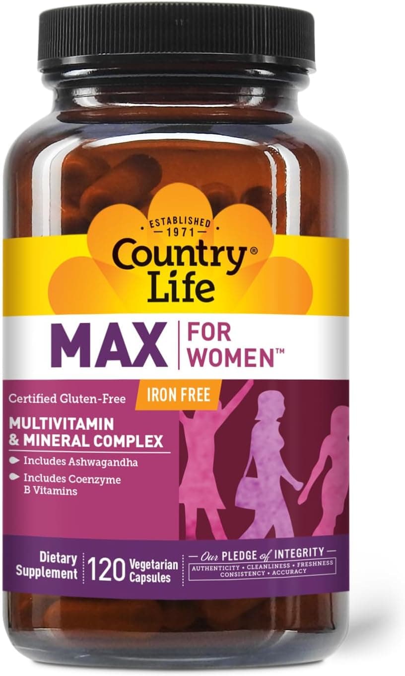 Country Life Max for Women Multivitamin and Mineral Complex Ironfree 120 Vegan Capsules
