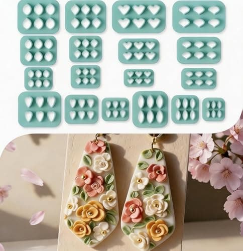 beinkmake 18Pcs Flower Petal Polymer Clay Cutters Floral Clay Earrings Cutters Polymer Jewelry Cutter for Earrings Making Birthday Party DIY Supplies