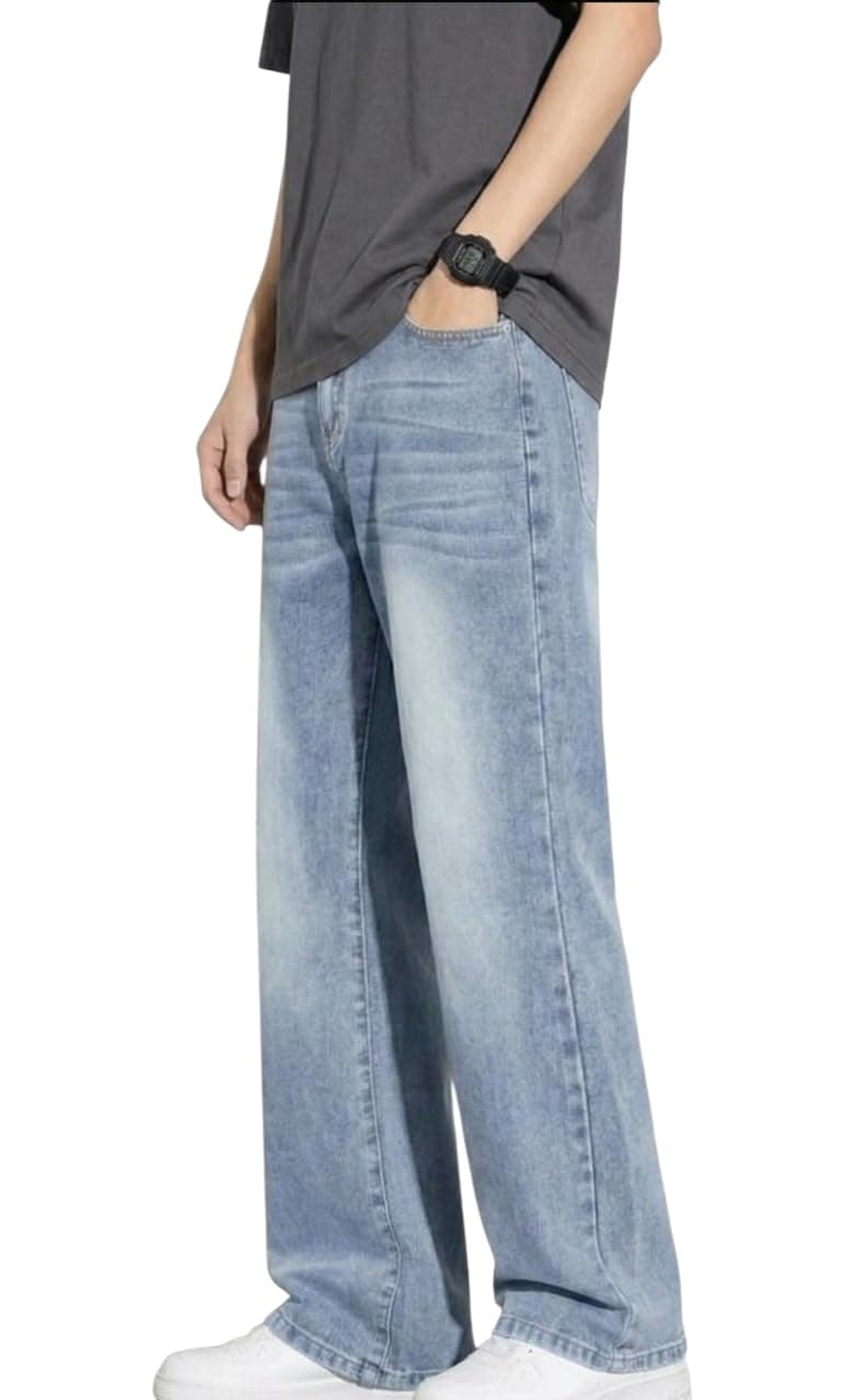 ODDMONKEY Jeans for Man || Boot Cut Jeans for Man || Boot Cut Pant for Men (JEANS-5-Blue-BootCut-AcidWash-36)
