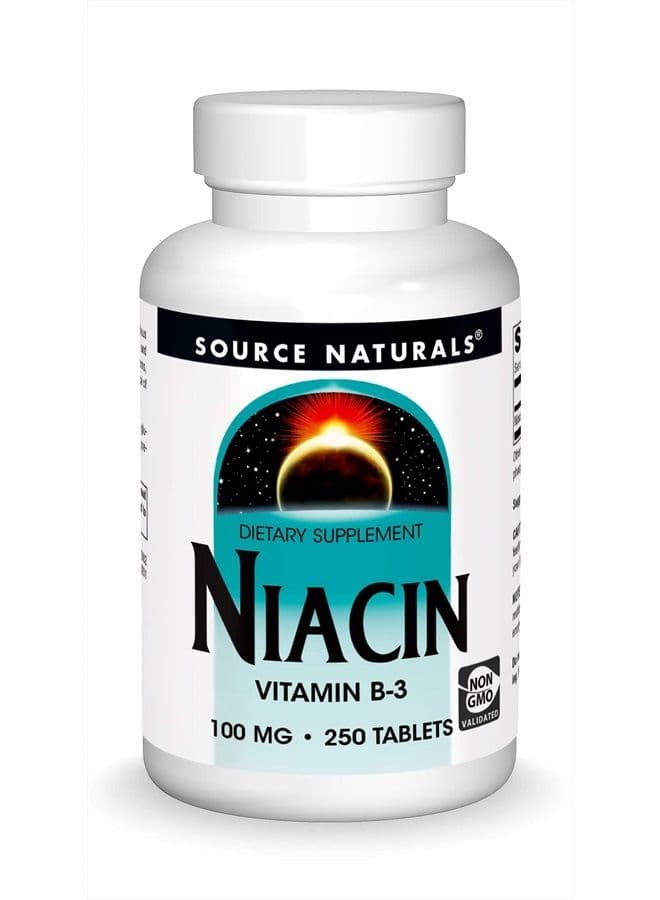 Niacin 100 mg Vitamin B-3, Non-GMO - 250 Tablets