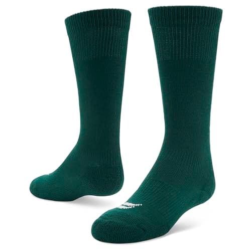 Sof Sole Baseball/Softball Over-the-Calf Team Athletic Performance Socks (2 Pair), Small, Forest Green