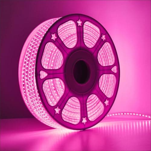 MPROW 5 Meter LED Rope Light | 120 LEDs/Meter Waterproof Strip Light | Pink Light for False Ceiling, Diwali, Balcony & Indoor Decoration | Plug n Play Flexible Decorative Light