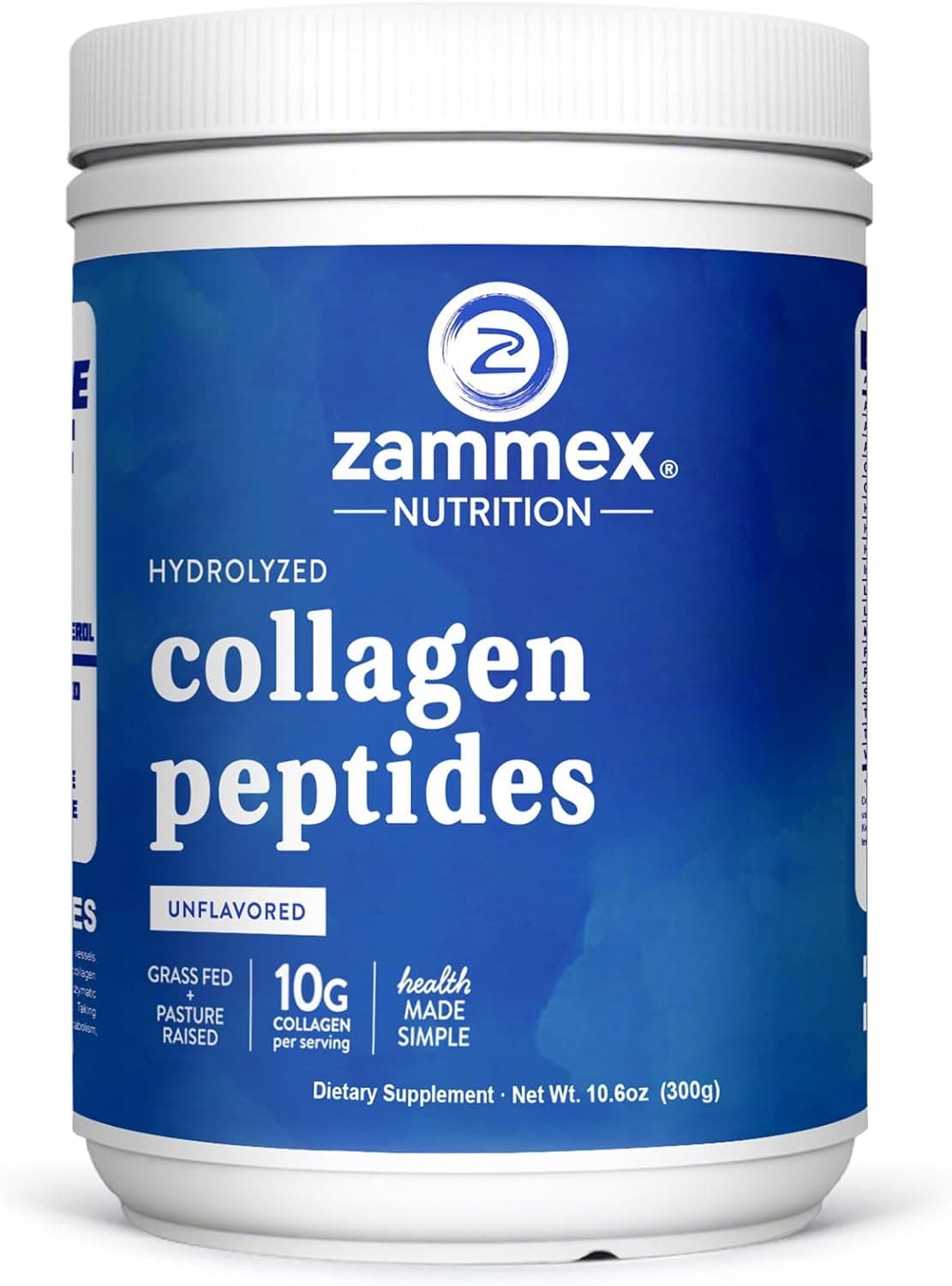 Zammex Premium Collagen Peptides PowderHydrolyzed Collagen Peptide for Women MenSupport for Hair Skin Nails Joints HealthGrass FedNonGMOKeto FriendlyGlutenFreeEasy to Digest30 Servings