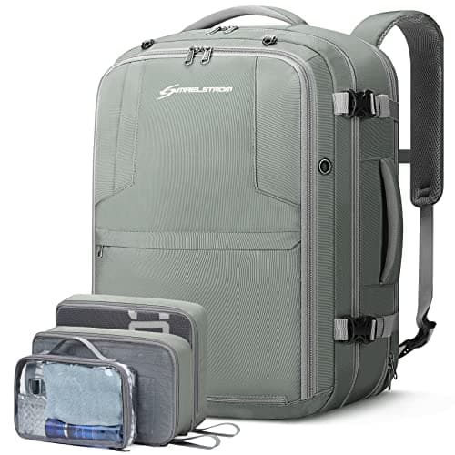 Maelstrom 40-50L Laptop Backpack, Grey, Unisex, 17.3 Inch TSA Flight Approved, Expandable Large Capacity, Waterproof and Durable, Ergonomic Design, Adjustable Strap
