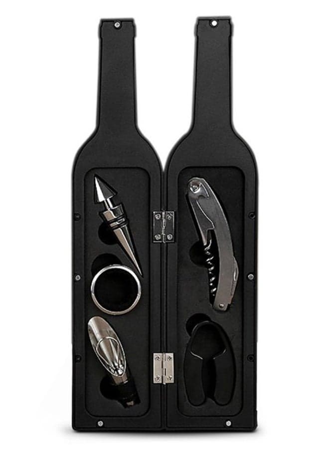 5-Pieces Wine Bottle Opener Set Black