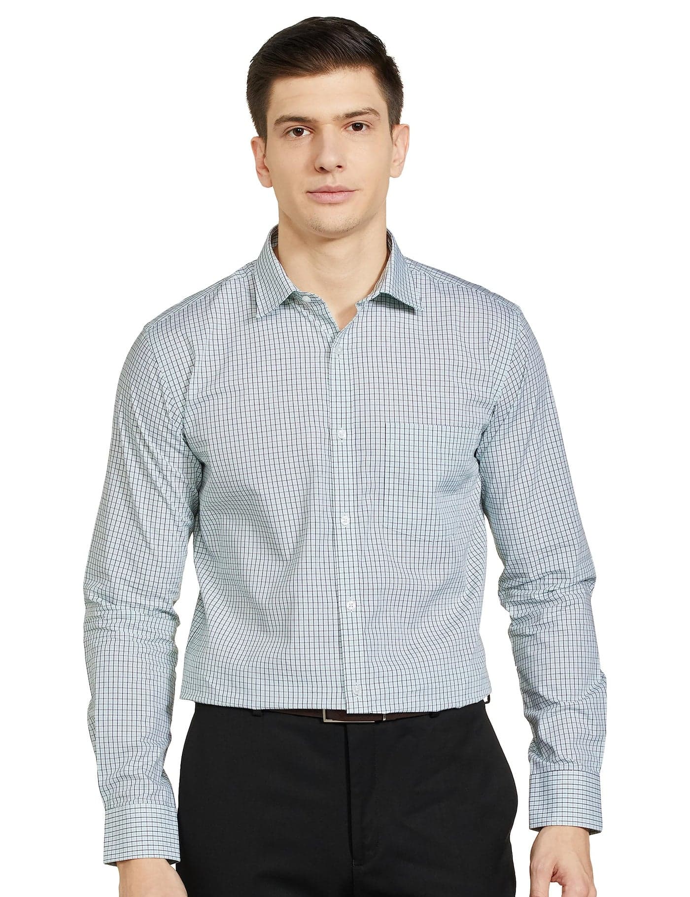 Park Avenue Men's Slim FIT Full Sleeve Medium Green Formal Shirt