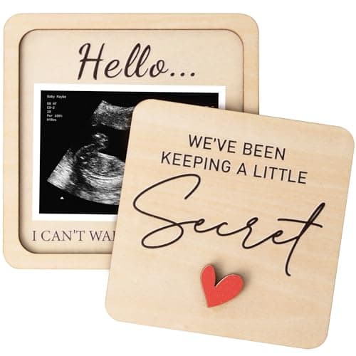 KATINAT Grandparent Reveal Keepsake Pregnancy Announcement for Grandparents Baby Announcement Sign Ultrasound Picture Frames Wooden Keepsake Box First Time Grandparents Gift