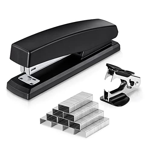 Deli Stapler Desktop Stapler Office Staplers 25 Sheet Capacity Includes 1000 Staples and Staple Remover Black