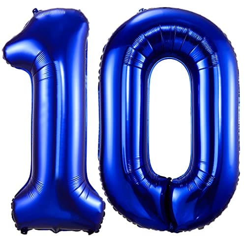 Navy Blue Number 10 Balloons40 Inch Dark Blue 10 Birthday Balloon Large Foil Mylar Number Digital Balloons for Birthday Party Graduation Baby Shower Anniversary Decorations