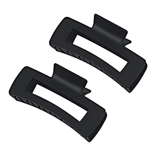 Black Hair Claw Clips for Women Girls Large 42 Matte Rectangle Nonslip Jaw Clips for Thick and Thin Hair 2 Packs