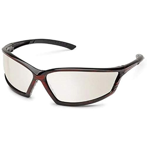 Gateway Safety 41RM0M 4x4 Style Wraparound Safety Glasses, Clear In/Out Mirror Lens, Red Marble Frame