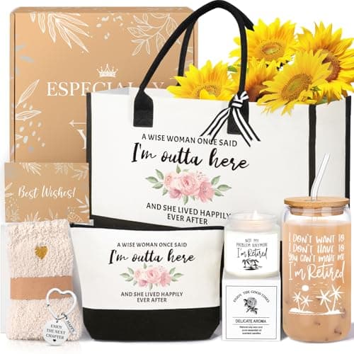 iAOVUEBY Retirement Gifts for Woman 2026 Best Cool Retirement Gifts for Women Coworker Teacher Nurses Boss Friends Mom Grandma Retirees Gift Basket Happy Retire Gift Idea