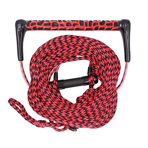 Obcursco Wakeboard Rope, 70FT Water Ski Ropes with EVA Handle. Ideal for Water Skiing, Wakeboard, Kneeboard (70FT, Red & Black)
