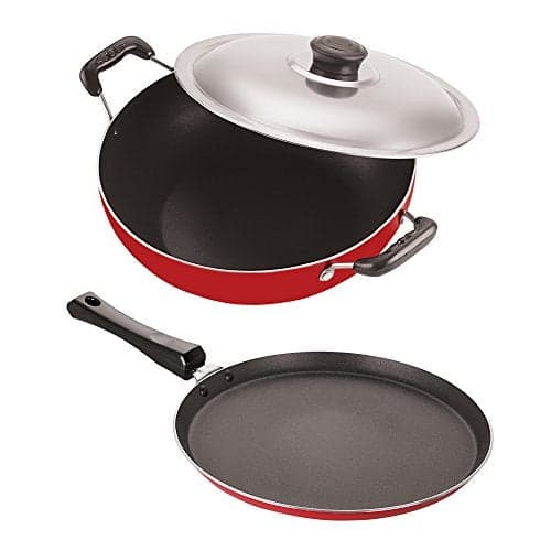 Nirlon Non-Stick Aluminium Deep Kadhai and Tawa Combo Gift Set Offer