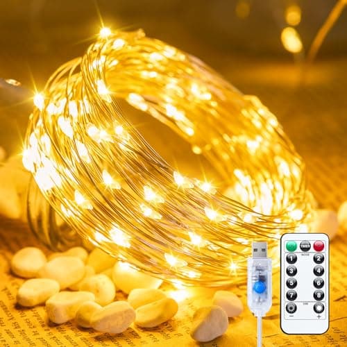 Minetom Twinkle Fairy Lights, 33 ft 100 LED USB Plug in String Lights with Remote and Timer, Waterproof 8 Modes for Bedroom Indoor Wreath DIY Party Wedding Christmas Holiday Decoration