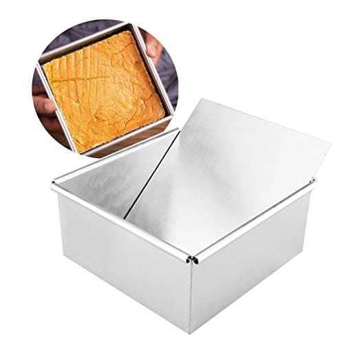 Flunyina Anodized Aluminum Square Cheesecake Pan with Removable Bottom NonStick Brownie Chiffon Cake Baking Mold 1Pack 8x8x3