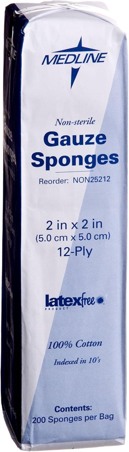 Medline NON25212H Woven Non-Sterile Gauze Sponges, 2"x2" (Pack of 200)