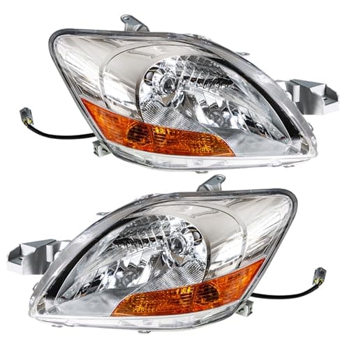 waltyotur Headlights Driver and Passenger Side Assembly Replacement for Yaris Sedan 2007 2008 2009 2010 2011 Replacement for 8117052740 8113052750