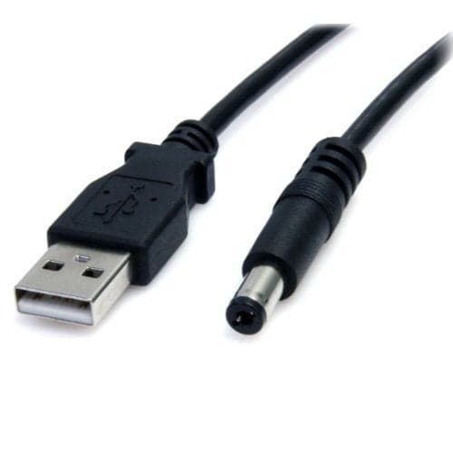 2m USB to Type M Barrel Cable - USB to 5.5mm 5V DC Cable