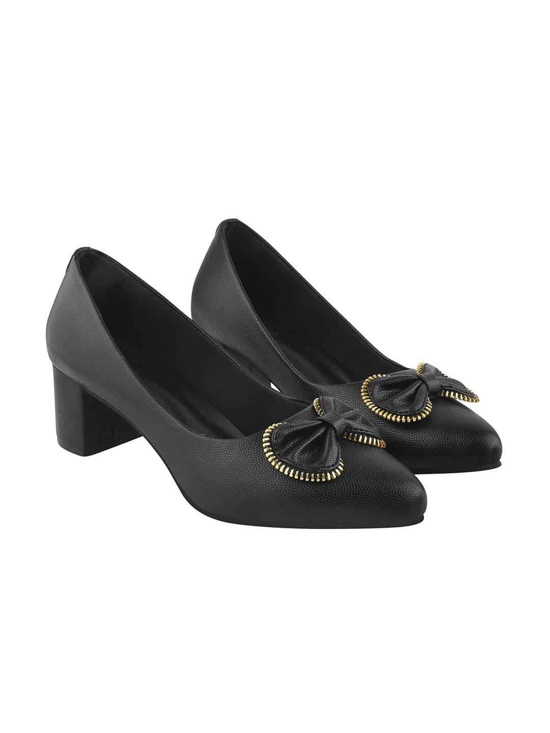 Shoetopia Pointed Toe Stylish Bow Black Pumps for Women & Girls /EU36