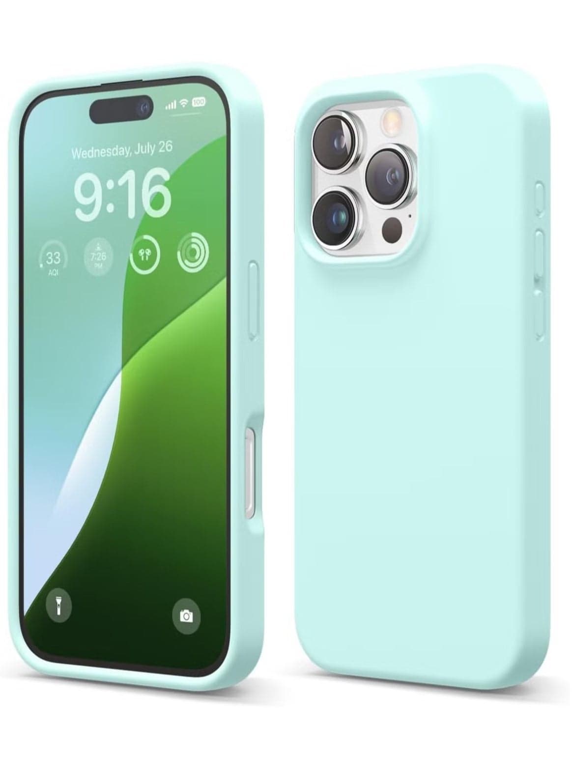 iPhone 16 Pro Case Cover – Aqua Blue, Full Body Protection, Shockproof, Slim Design with Anti-Scratch Soft Microfiber Lining