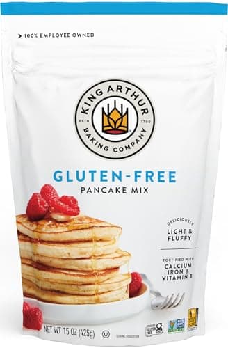 King Arthur Gluten Free Classic Pancake Mix Fluffy Delicious Breakfast Delight NonGMO Kosher Certified 15 oz Pack of 6 Makes Perfect Pancakes and Waffles with 21g Whole Grains per Serving