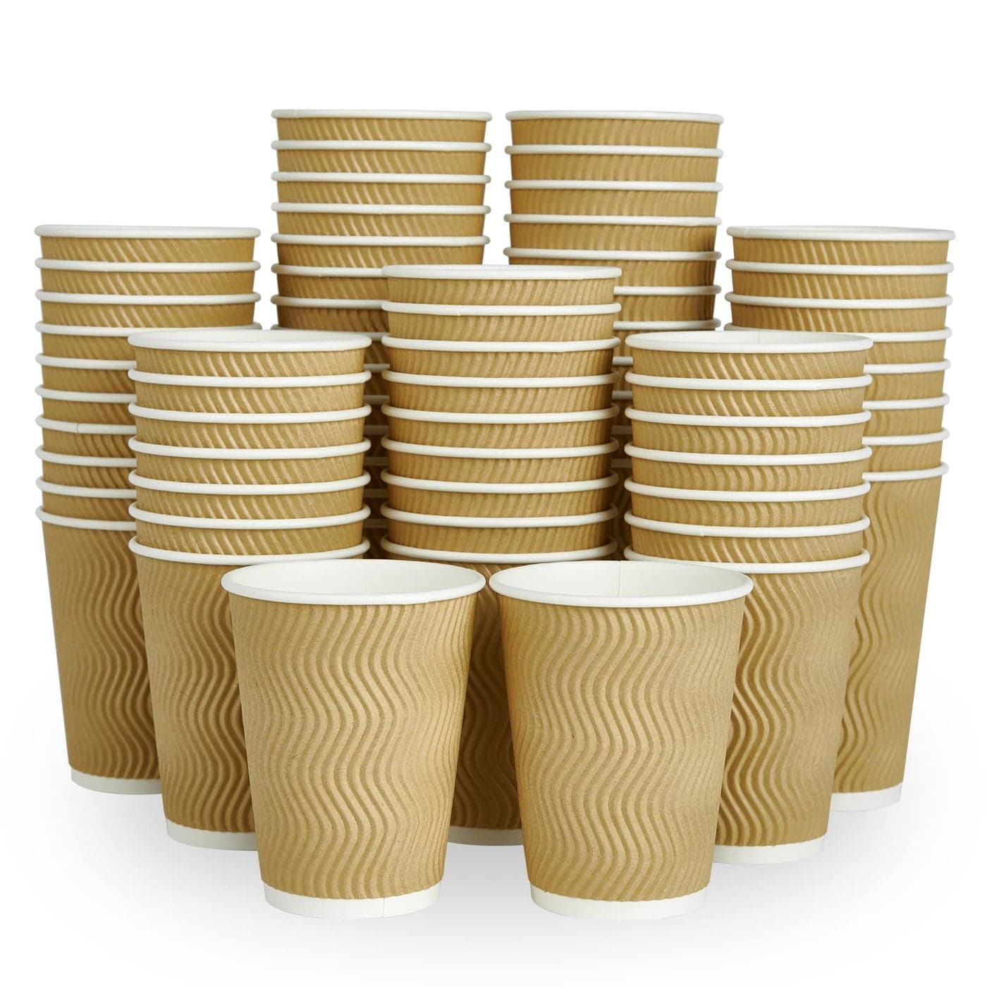 DAILYPACK 12 OZ Coffee Cups 80 Count Insulated Ripple Wall Paper Hot Coffee Cups for Hot Beverage