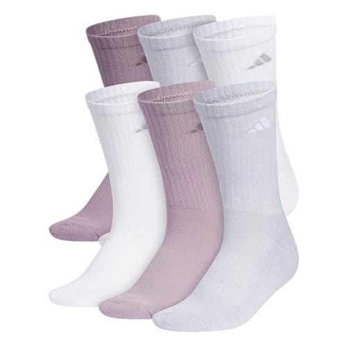 adidas Womens Athletic Cushioned Crew Socks (6 Pairs) Durable & Comfortable