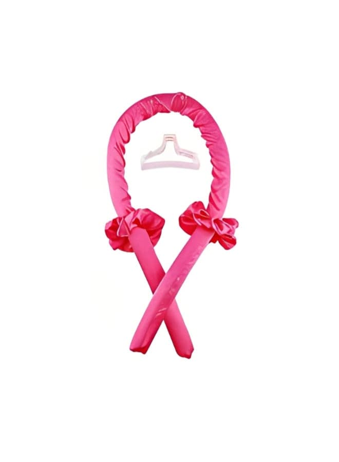 4-Piece Heatless Curling Rod With Headband Fuchsia