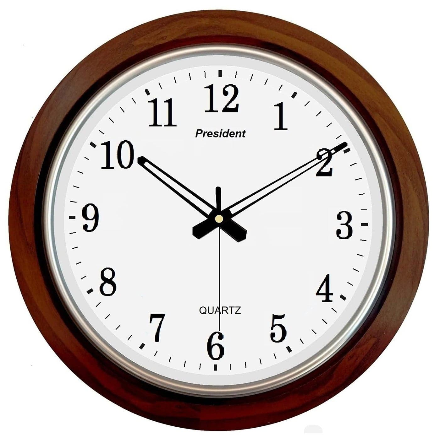 LYONIC Royal Look President Quartz Big Size Wall Clock BrownColor Made in India