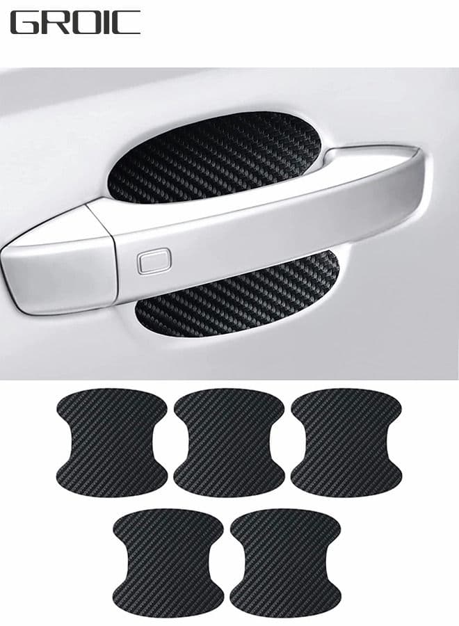 5 PCS Car Door Handle Sticker,Carbon Fiber Anti-Scratches Car Door Cup Protector,Universal Auto Door Paint Guard Car Door Cup Scratch Protection Films,Automobile Decoration Accessories