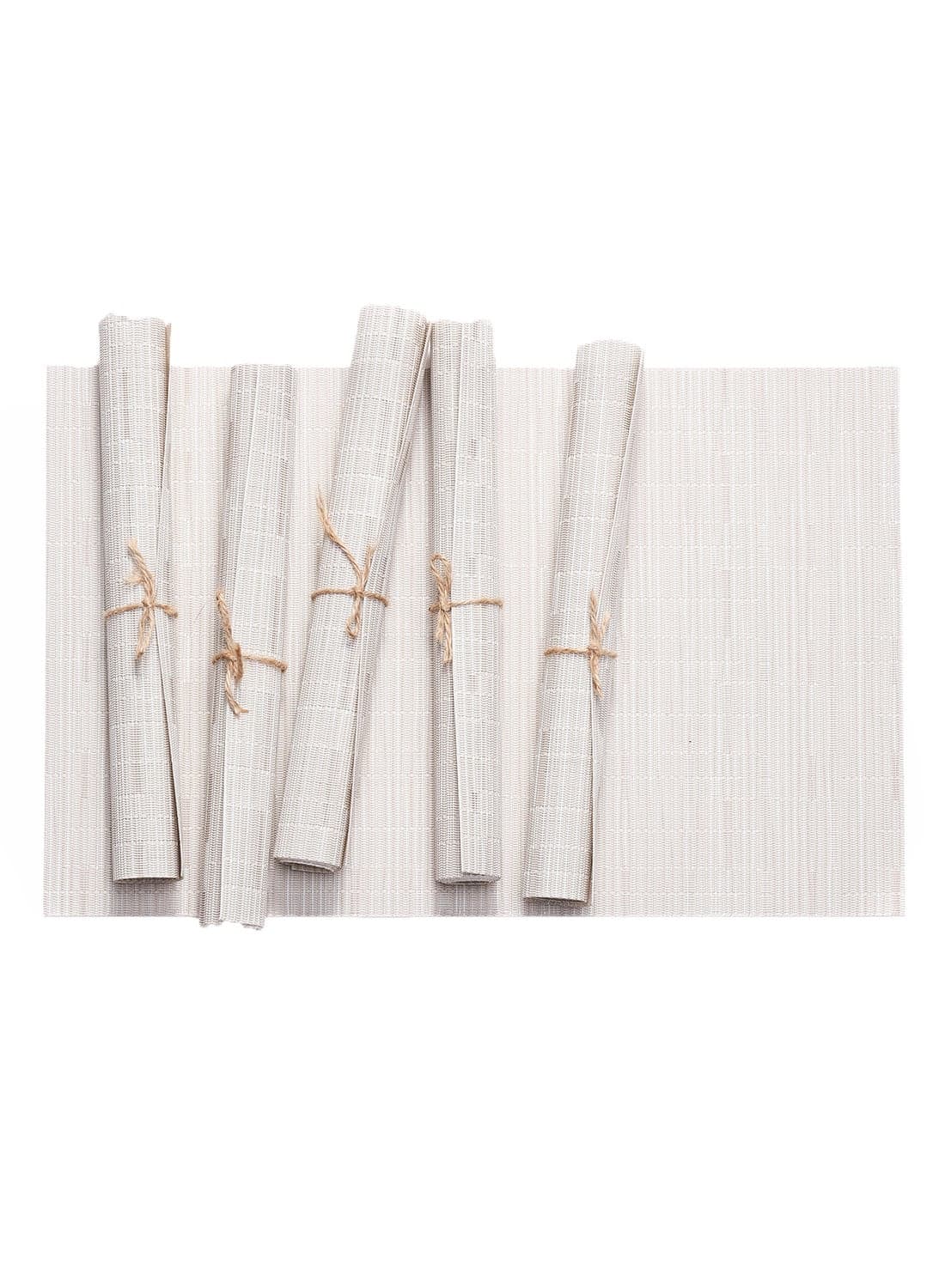 6-Piece Crossweave Placemat Set White 45 x 30cm