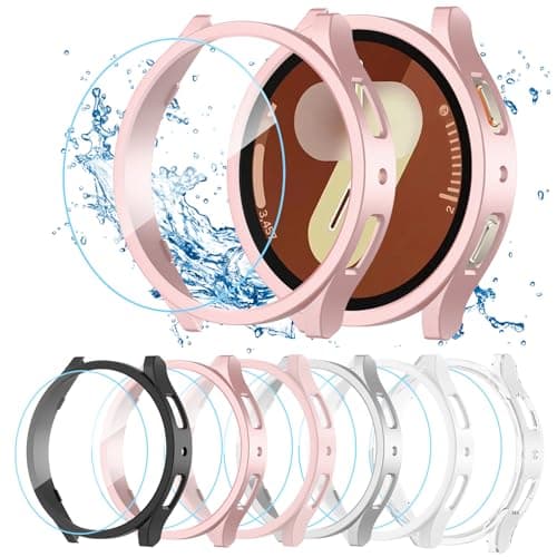DNNBAO 66 Pack for Samsung Galaxy Watch 7 Screen Protector Case 40mm HD AntiFog Tempered Glass Film Waterproof Hard PC Bumper Cover for Galaxy Watch 7 40mm
