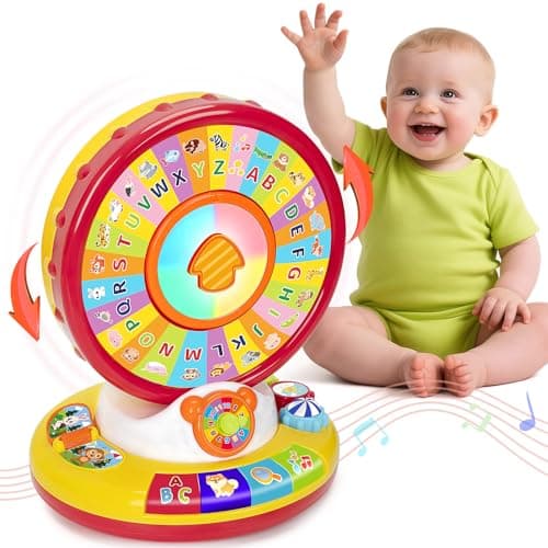 Learning Toy for 1 2 3 Year Old Boys Girls Spin and Sing Alphabet Musical Toys with Light and Animal Sounds Interactive Games for Toddlers 1218 Months Christmas Birthday Gifts for Baby Ages 13