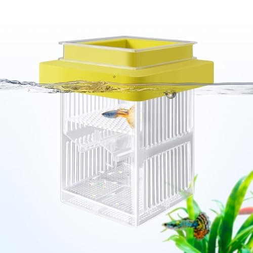 VILLNO Floating Breeder Box for Fish Tank, Small Fish Tank with Hatchery Incubator and Divider Isolation Box, Fish Tank Separator for Guppy, Betta, Clownfish, Coral, Baby & Injured Fish