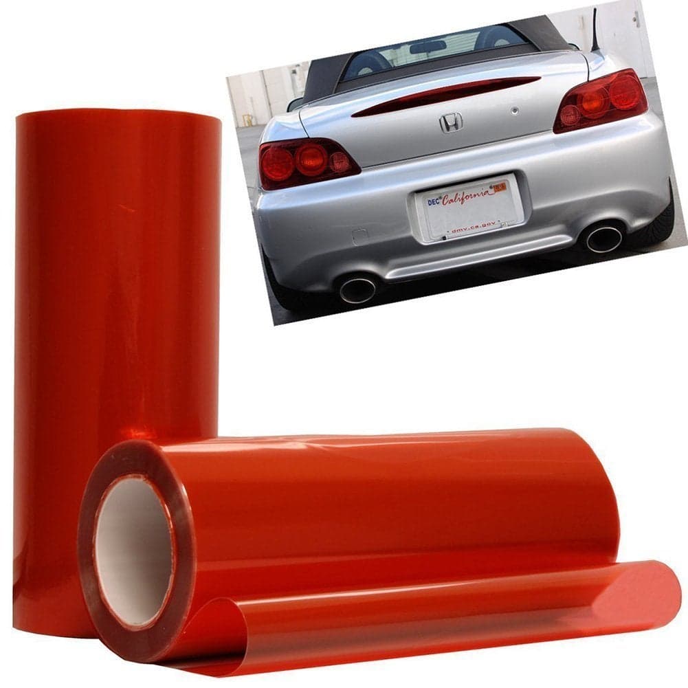 12 by 48 Inches Self Adhesive Headlight Tail Lights Fog Lights Tint Vinyl Film 12 X 48 Red