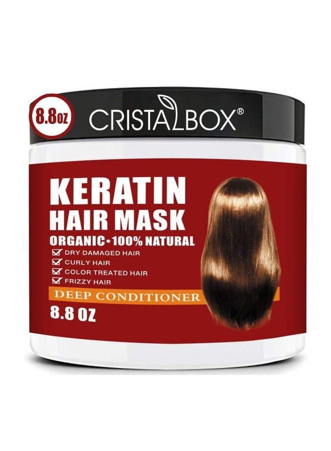 Keratin Hair Mask,Keratin Hair Treatment 250g Hair Mask for Dry Damaged Hair,Deep Conditioning Hair Treatment Mask Repair Treatment Damage Hair Root,Natural Deep Conditioner Hydrating Hair Care Gifts