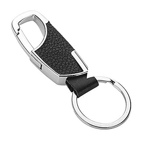 AUTOFRILL Metal Car Key Ring with Snap Hook (Black & Grey, 1)