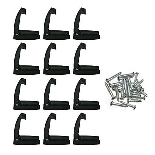 Camp'N Black RV Storage Door Latch 12-Pack - Sturdy Spring Clip & Mounting Hardware for RV Campers - Perfect RV Compartment Door Latch Solution for Secure and Convenient Storage
