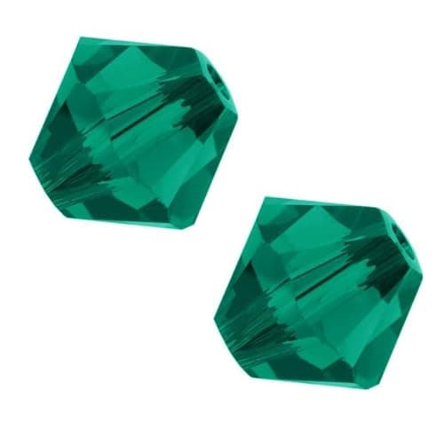 100pcs Adabele Austrian 3mm (0.12 Inch) Small Faceted Loose Bicone Crystal Beads Emerald Green Compatible with Swarovski Crystals 5301/5328 SSB324