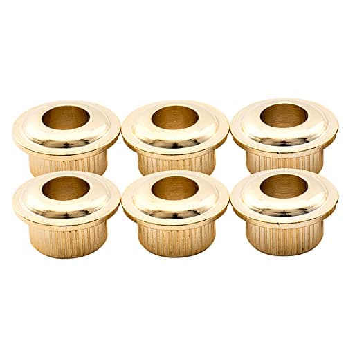 Musiclily Pro 6mm to 10mm Vintage to Modern Sized Guitar Tuner Conversion Bushings Tuning Pegs Adapter Ferrules, Gold (Set of 6)