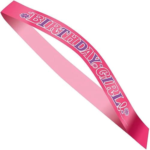Pink Birthday Girl Satin Sash 1 Count Elegant Celebration Accessory For Parties Events