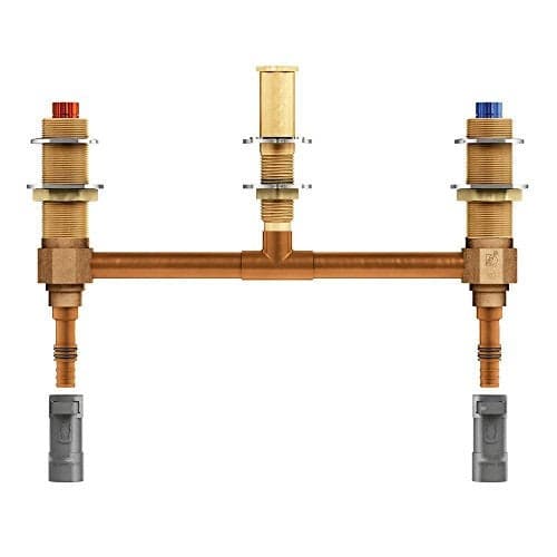 Moen 4797 Two Handle Roman Tub Valve 10" Centers Pex with 1/2" Cpvc Adapters, Unfinished
