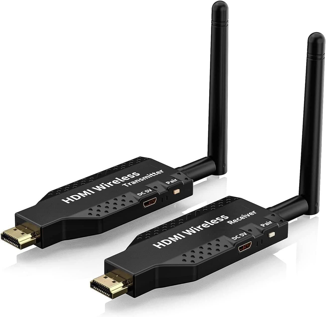 CLUSPEX Wireless HDMI Transmitter and Receiver, 165ft Range, Plug and Play, Support 2.4/5GHz 1080P HD Extender Adapter Streaming Audio Video from Laptops, PC, TV Box, Cameras to TVs/Projectors.