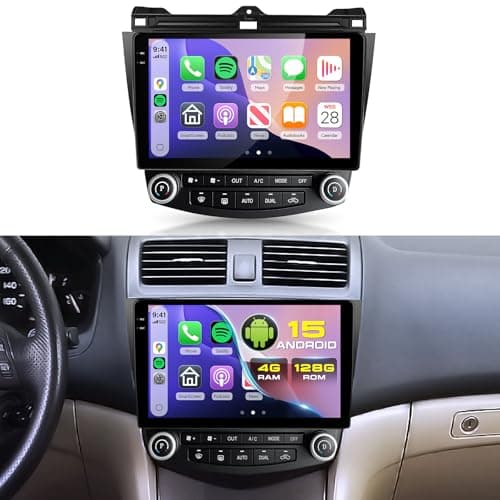 Android 154G128G for Honda Accord 7th 20032007 Android Car Radio Stereo with Wireless CarplayAndroid Auto 101 Touchscreen WiFi GPS Navigation Backup Camera DSP Bluetooth FMRDS SWC