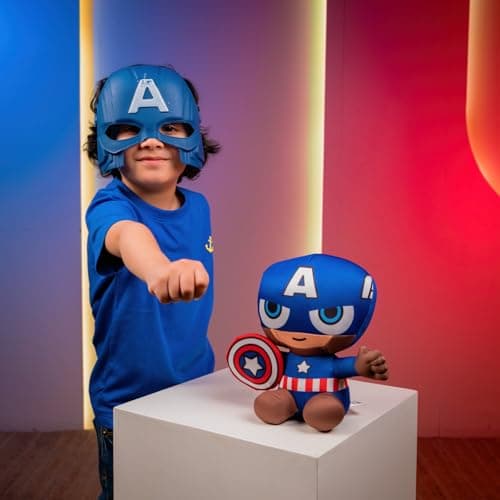 Mirada Marvel Captain America Soft Plush Toy – 22cm | Official Licensed Superhero Stuffed for Kids, Boys & Girls | Super Cuddly Character Toy for Fans | Perfect for Birthday Gifts/Christmas/Diwali