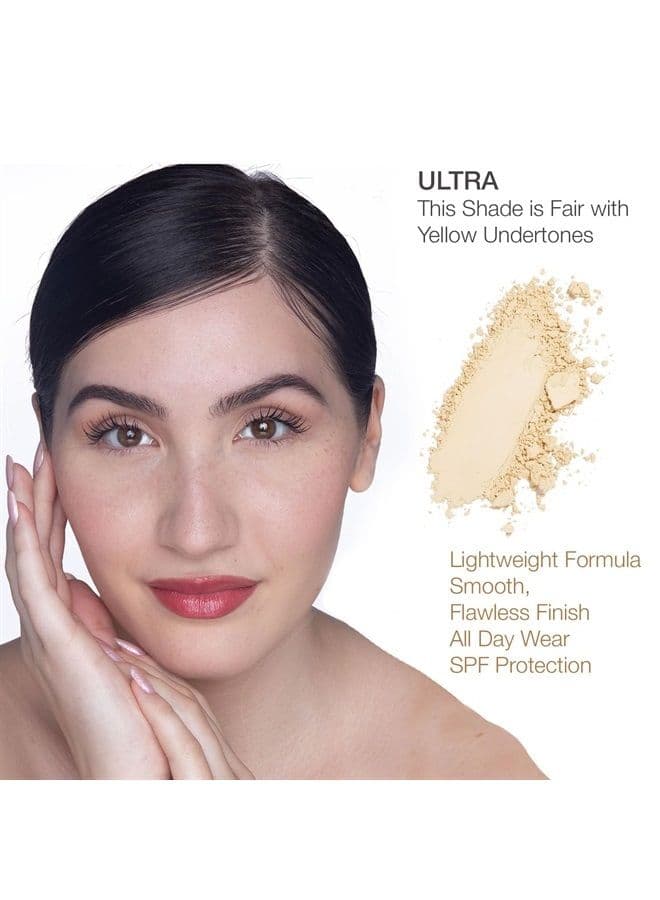 Loose Powder Mineral Foundation SPF 15 | Vegan & Cruelty Free | Full Coverage | Hypoallergenic & Safe for All Skin Types | Oil & Talc Free - 0.32 Oz - Ultra