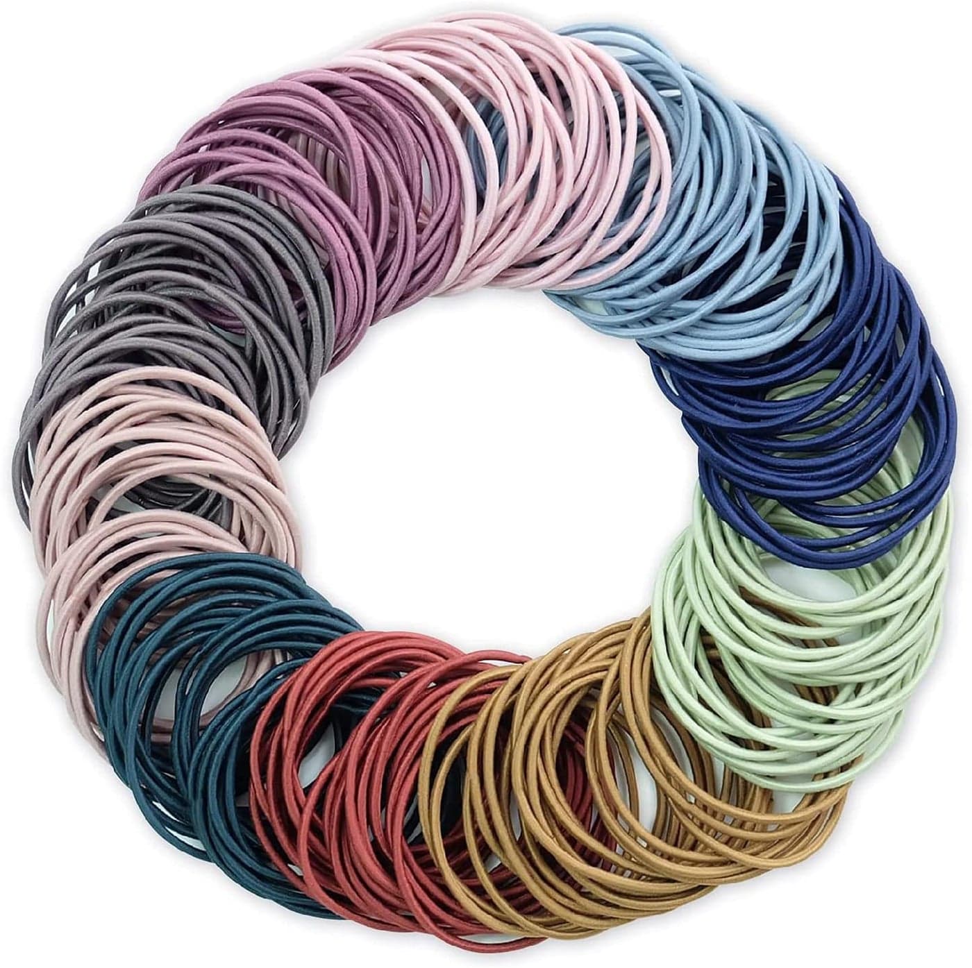 200 PCS Elastic Hair Bands 2mm Thin Hair Ties Multicolor Ponytail Holders Hair Bobbles for Girls Women
