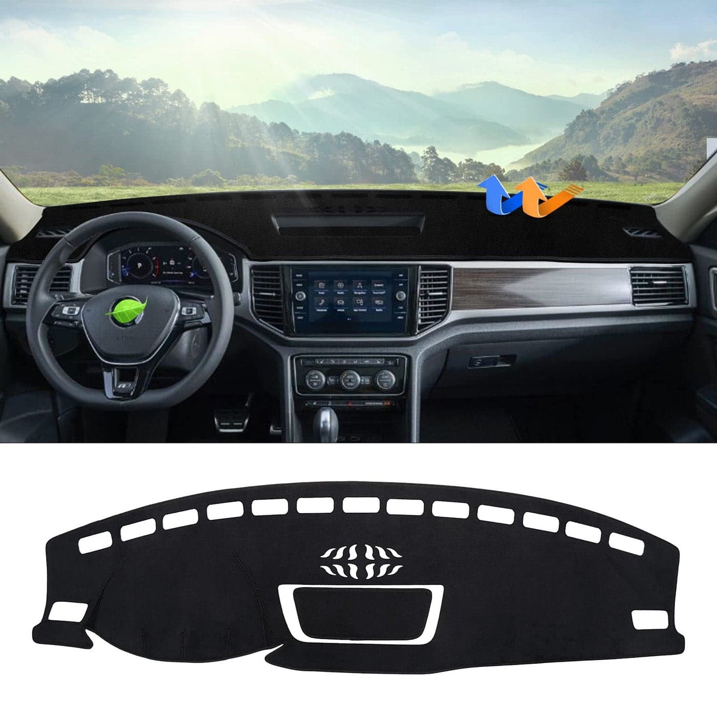 Autorder Dashboard Cover Mat for Volkswagen Atlas 20182023 VW Atlas Cross Sport Accessories Dash Cover Flannel Dash Mat Sunshade Glare UV Rays Protector